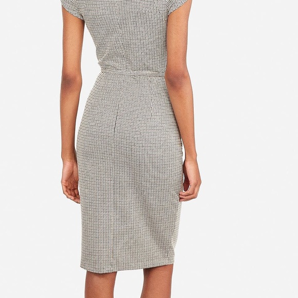 Express houndstooth belted dress - Picture 2 of 5